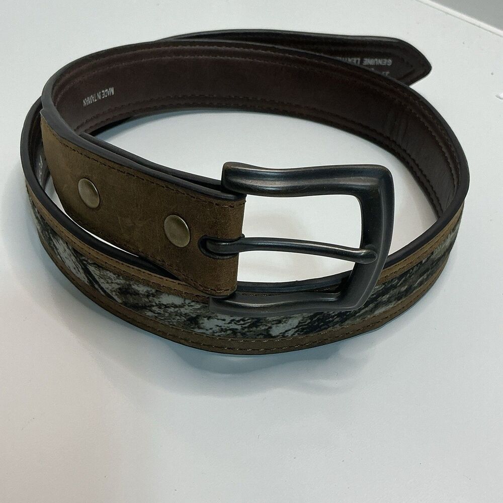Nocona Leather Belt Camo Gray Brown Black Western Casual Sz 26 Youth
